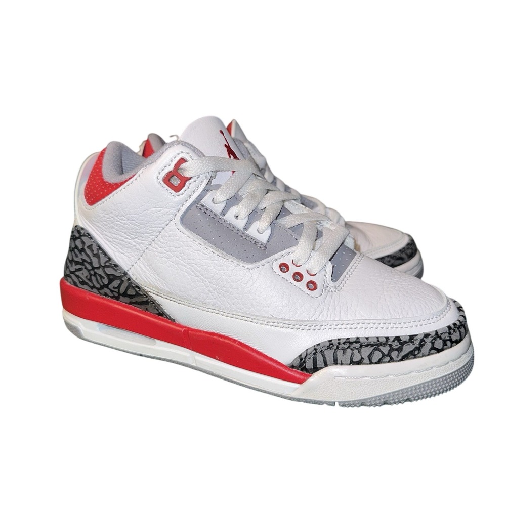 Nike Air Jordan 3 Retro Fire Red White DM0967-160 Gradeschool Kids Size 4Y